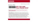 Get 20% Off One Full Priced DVD - At Borders!!