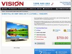 Vision 42 inch 1080P 100HZ LED TV $597 10 Days Only (WITH COUPON CODE) VisionDigital.com.au