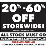 20-60% off Storewide @ Selected EB Games Stores (Closing Down)