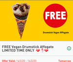 Free - Vegan Drumstick Affogato @ 7-Eleven via Fuel App