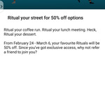 [NSW, VIC] 50% off Coffee & Lunch at Participating Restaurants @ Ritual App