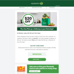 Take $20 off $120 Spend (First Shop) @ Woolworths Online