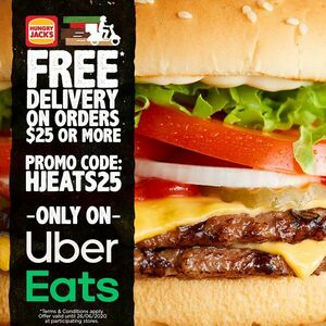 Free Delivery with $25 Spend @ Hungry Jacks via Uber Eats - OzBargain