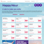 Virgin Australia Happy Hour: NT Flights eg ADL to Alice Springs $159, Darwin $269, Bris to Darwin $169 and More