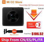 Xiaomi Mijia 4K 360 Panorama Camera + Xiaomi Mijia Selfie Stick US$109.92 (~A$156.96) Delivered @ Mi CC Store AliExpress
