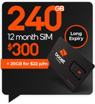 Boost Mobile $300 240GB 12-Month Prepaid SIM Starter Pack for $260 Delivered (New Customers Only) @ Boost Mobile