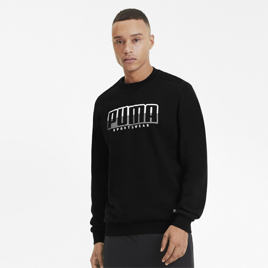 puma stripe crew neck sweater