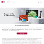 Win 1 of 30 LG Products/WISH Gift Cards [OLED TV/Laptop/ Vacuum/Earbuds/ $100 WISH Gift Card] Worth up to $3,576 from LG