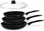 [eBay Plus] Stone Magic Black Ceramic Marble Coated Cookware Frypan Set/non-stick Coating $20 Delivered @ k.g.electronic eBay