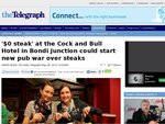 $0 for Steak Meal + $4 Drink (SYD) Every Thursday - No Cock and Bull Story