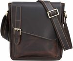 TIDING Full Grain Leather Messenger Shoulder Bag for Men Vintage Crossbody Bag $68.99 Delivered @ tidingbagau Amazon AU