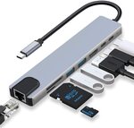 8-in-1 4k@60Hz HDMI USB C Hub, Ethernet, 2 USB Port, SD/TF Card, 87W PD $27.92 Delivered @ HARIBOL Amazon AU