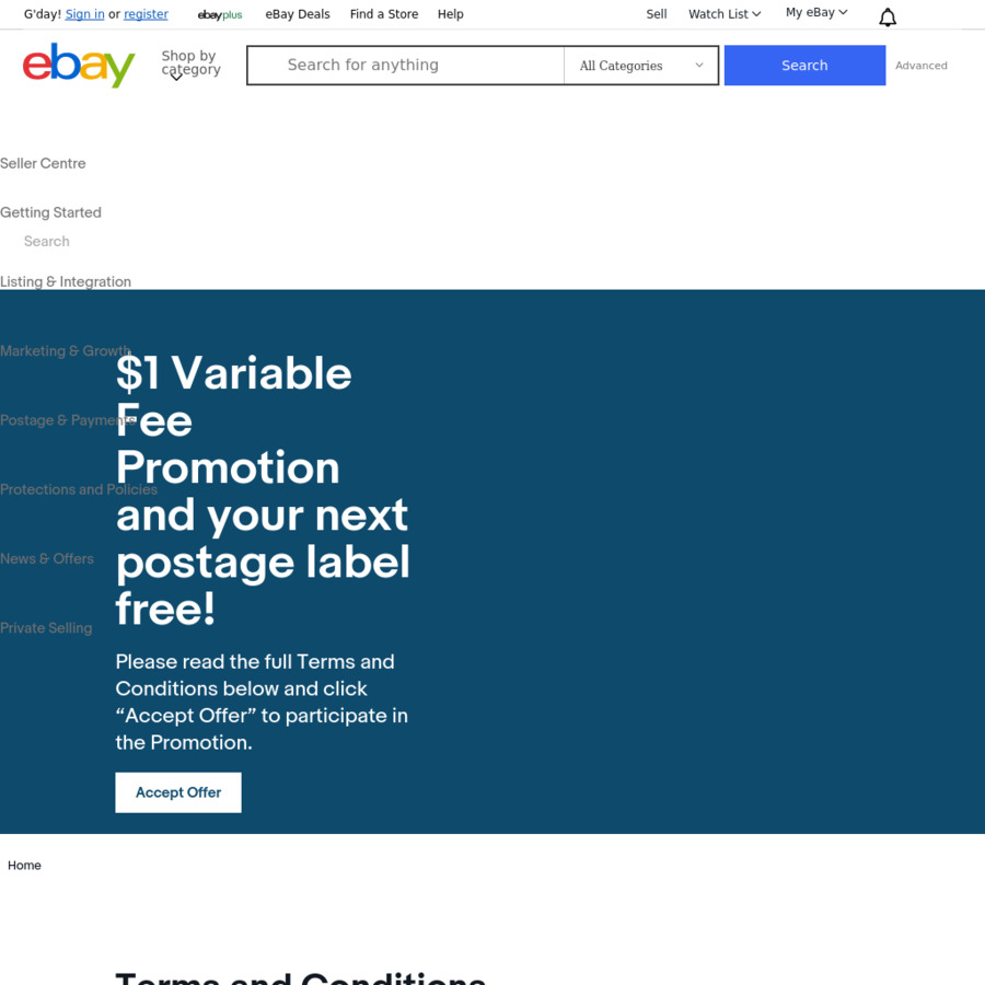$1 Variable Fee Promotion and Your Next Postage Label Free @ eBay ...