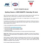 Free AFL Tickets to Swans Vs Giants (and Free Public Transport)