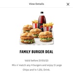 Family Burger Deal (4x Burgers & 3x Large Sides) $22.95 @ Select KFC Locations (App/Website Order Only)