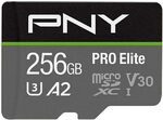 PNY 256GB PRO Elite Class 10 U3 V30 A2 microSDXC $19.38 + Delivery ($0 with Prime/ $59 Spend) @ Amazon US via AU