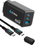 Zyron Powastone 65W GaN 3 Charger + 2m 100W USB C to C Cable + Case $32 Delivered (Buy 3 for $83.98) @ Zyron Tech