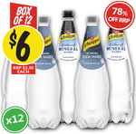 [VIC, SA, Past Best Before] Schweppes Soda Water or Natural Mineral Water 1.1L $6 for 12 Bottles @ NQR