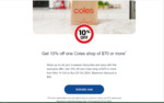 10% off One Coles Shop Online or in-Store (Max $50 Discount, Variable Minimum Spend Required, Activation Required) @ Flybuys