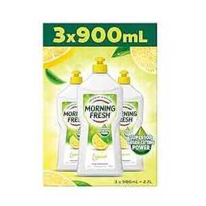 Morning Fresh Dishwashing Liquid Lemon 3x 900ml $12.74 ($11.47 Sub & Save) + Delivery ($0 with Prime/ $59 Spend) @ Amazon AU