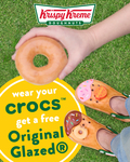 Free Original Glazed Doughnut When You Visit A Store In Your Crocs Footwear 12-8pm (1 Per Person) @ Krispy Kreme (Excludes SA)