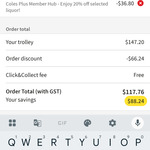 [Coles Plus] Coles Liquor 20% off Double Discount