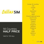 Travel eSIM 50% off: 10GB 30 Days Singapore A$10, 10GB 30 Days Europe A$13, 10GB 30 Days China A$13 + More @ ChillaxSIM