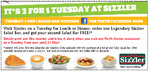 [Perth] Sizzler Buy One Get One Free on Tuesdays