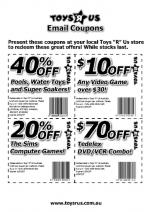 Toys 'R' Us Email Coupon - $10 Off Video Games over $30