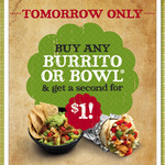 Salsas Buy 1 Burrito, Get Second for $1, Thursday 12/09/2013 Only