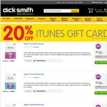 20% off iTunes Gift Cards + Free Delivery @ DSE