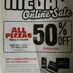 50% off Online Orders at Domino's Taringa (QLD)