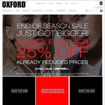 Oxford Shop Online Extra 25% off Existing Sale Items