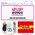 Best and Less 40% off All Bonds Instore and Online