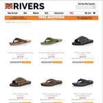 Rivers Men's Rubber Thongs $2 Free Shipping Was $9.99 - Sizes 11 & 12 - 4 Designs Avail