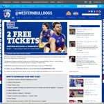 2 FREE AFL Tickets - Western Bulldogs Vs Fremantle @ Etihad Stadium Sunday 27 March 16