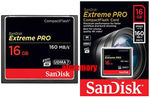 SanDisk Extreme Pro 16GB Compact Flash Card CF 160MB/s 1067x UDMA7 $53.35 Delivered @ Atmemory Via eBay