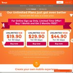 Yomojo (Optus 4g network) 5GB Unlimited Plan $29.90 for Three Months (3x30 days)