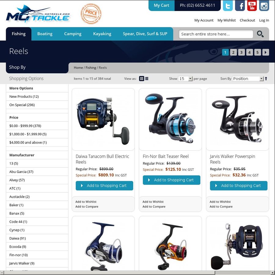 MO Tackle - 10% off All Fishing Reels - OzBargain