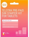 Telstra $30 Pre-Paid SIM Starter Kit for Tablets ($30) for $15 @ Harvey Norman