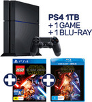 PlayStation 4 1TB (Black) Console + 1 Game + Blu-Ray Movie $349 @ EB Games [in-Store Only]