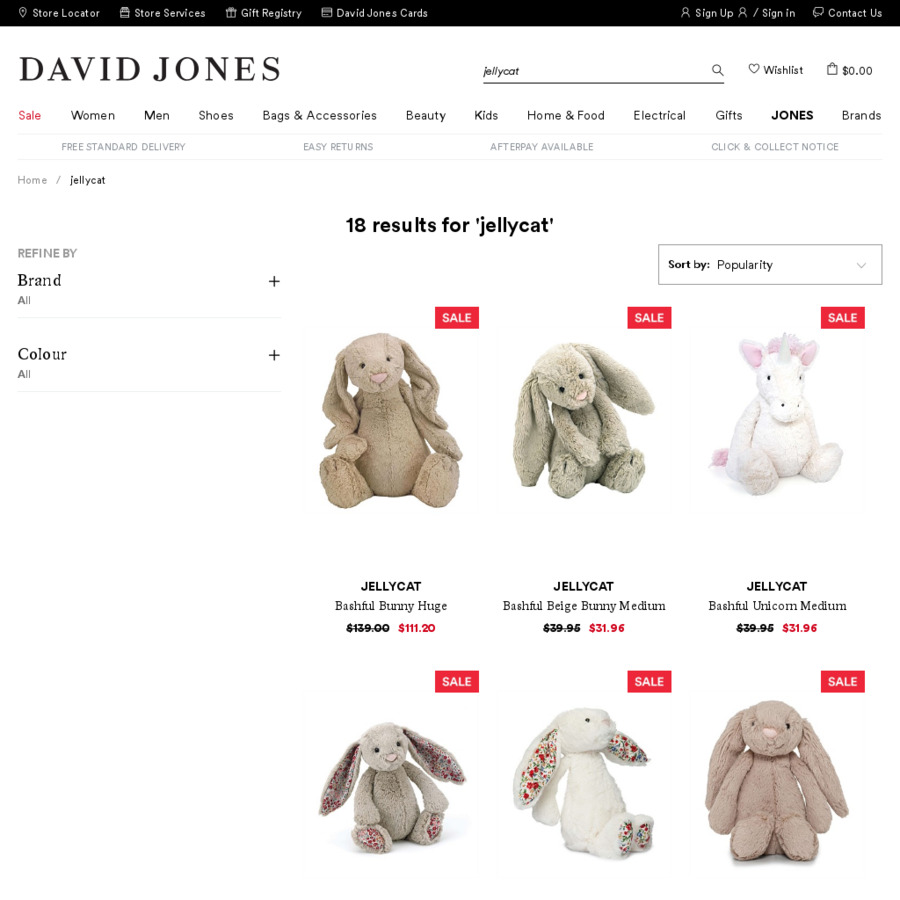 David jones best sale plush toys