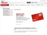 Bonus $20 Gift card when spending >$150 at Westfield [NSW?, WA?]
