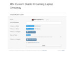 Win an MSI Custom Diablo III Gaming Laptop from MSI