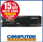 Samsung 970 EVO 250GB M.2 NVMe PCIe SSD $84.15 + $15 Delivery (Free with eBay Plus) @ Computer Alliance eBay