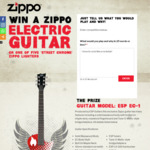 Win a Zippo Electric Guitar or 1 of 5 Street Chrome Zippo Lighters from Sheldon & Hammond