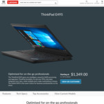 ThinkPad E495 / 14" FHD / AMD Ryzen 5 3500U / 256GB SSD / 8GB RAM / $739 Shipped @ Lenovo