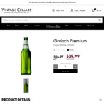 Grolsch Premium Lager 330ml 24 Bottles $39.99 @ Vintage Cellars