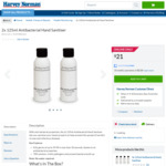 2x 125ml Antibacterial Hand Sanitiser (250ML) $21 + $9.95 Delivery @ Harvey Norman