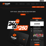 Boost Mobile $300 Sim Pack | 12 Months Expiry - 240GB Data for $250